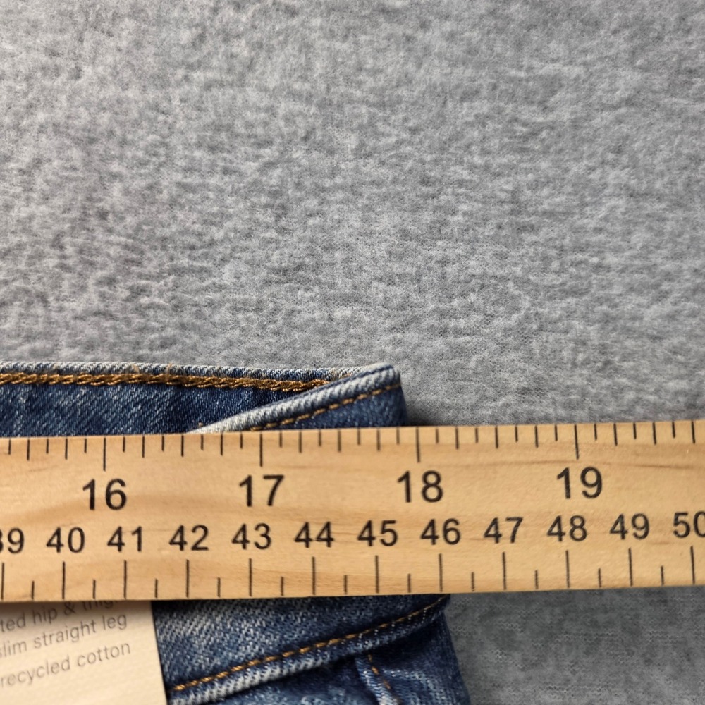 a.n.a High Rise Straight Leg Jeans Womens 16W Raw Hem Recycled Cotton - Picture 6 of 11